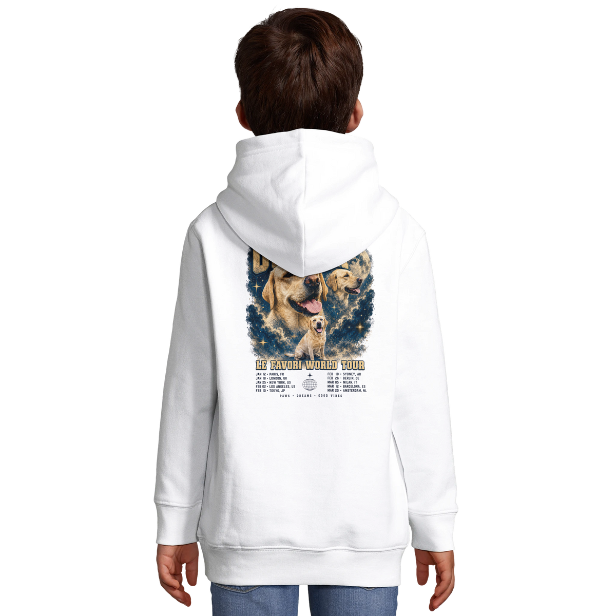 Le World Tour, hoodie enfant personnalisé, visuel du produit