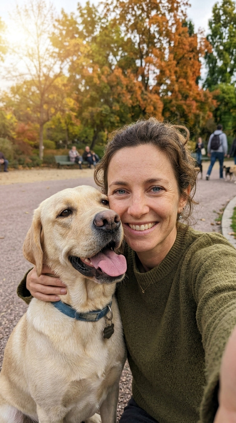 Anne avec son chien Oscar